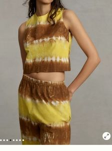 Anthropologie WHIT TWO Striped Tie-Dye Pant Set
